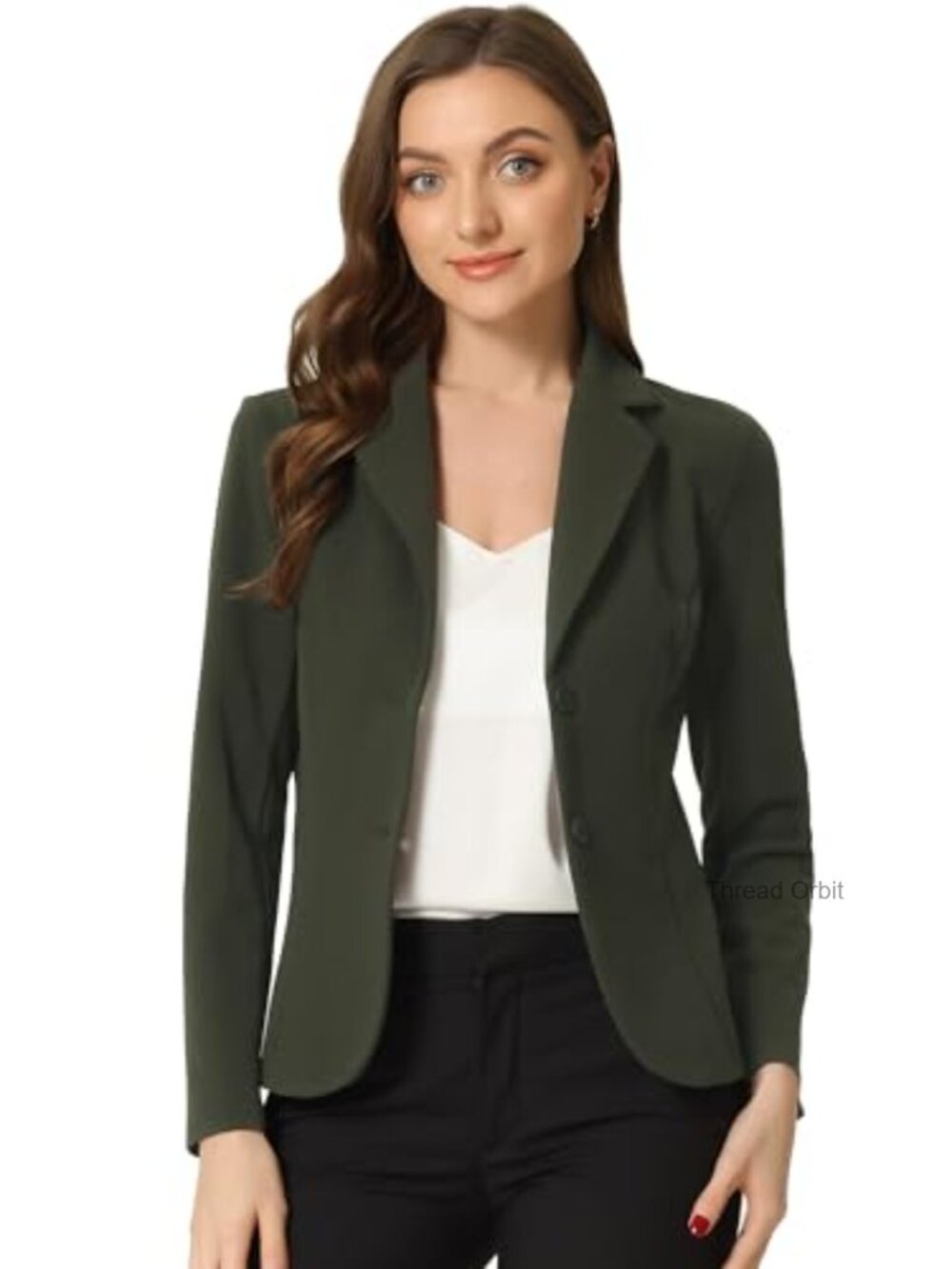 Allegra K Women's Work Blazer Stretch Notch Lapel Long Sleeve Business Casual